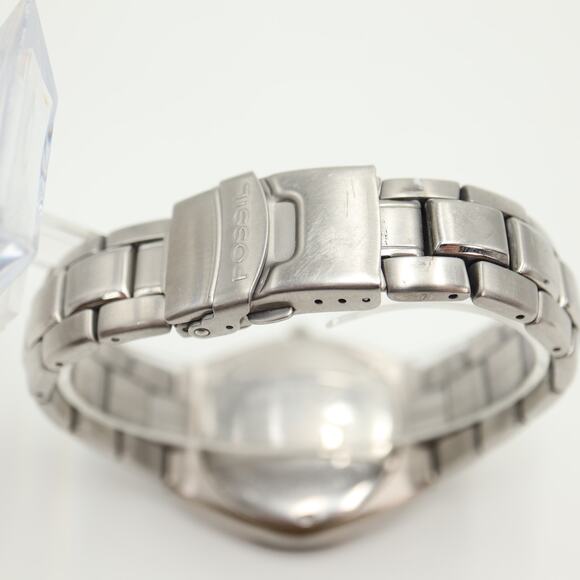 Fossil Blue Mens Silver Tone Blue Dial Watch AM-3319 Stainless Steel New Battery - Picture 13 of 14